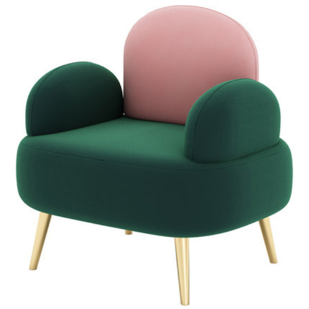 Contemporary Green Sofa with Square Arm and Tight Back for Apartment