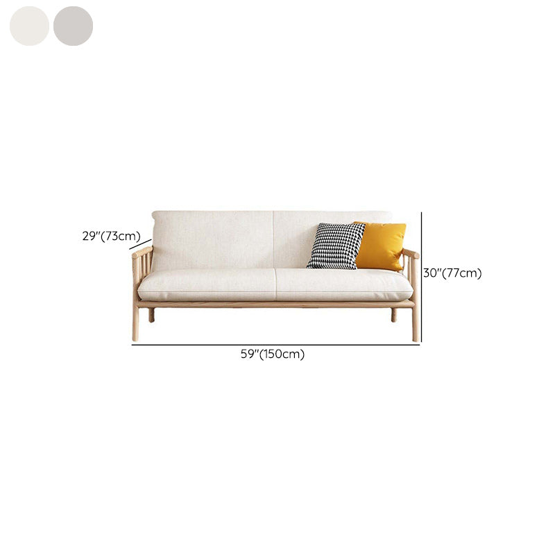 Modern 30.31" H Cotton Blend Wood Frame Square Arm Sofa for Living Room