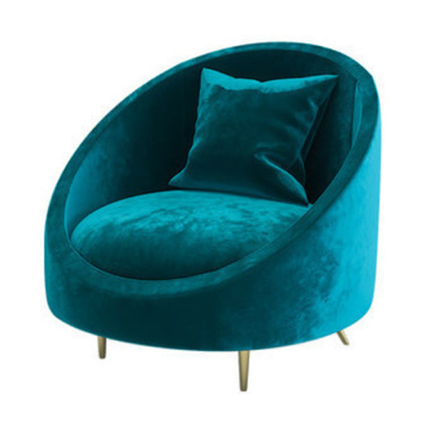 Contemporary Velvet Sofa with Sloped Arm and Tight Back for Apartment