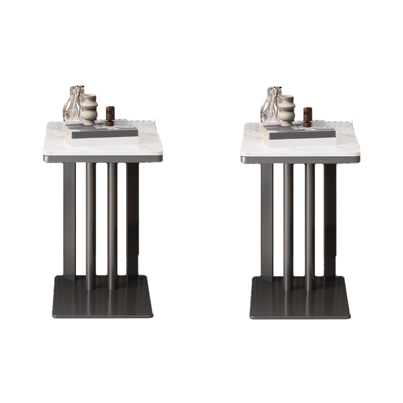 Contemporary Metal C Side Table Slate Top Rectangular Side Table