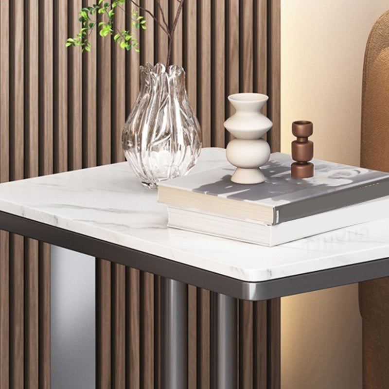 Contemporary Metal C Side Table Slate Top Rectangular Side Table