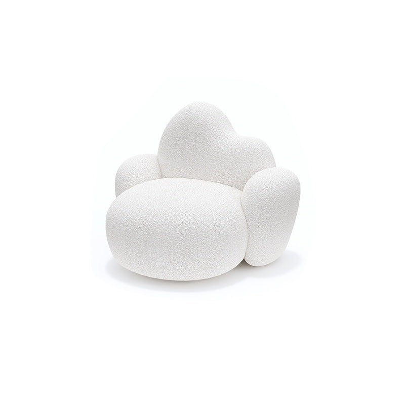 Contemporary White Wool Sofa with Tight Back for Living Room
