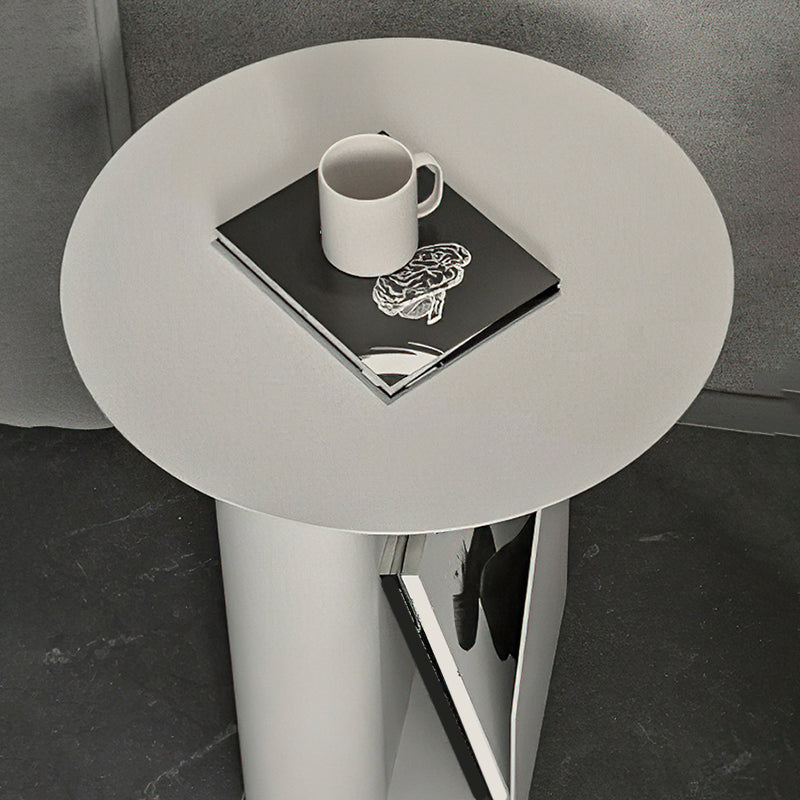 18.5" Tall Pedestal End Table Mid-Century Metal Round Side End Table
