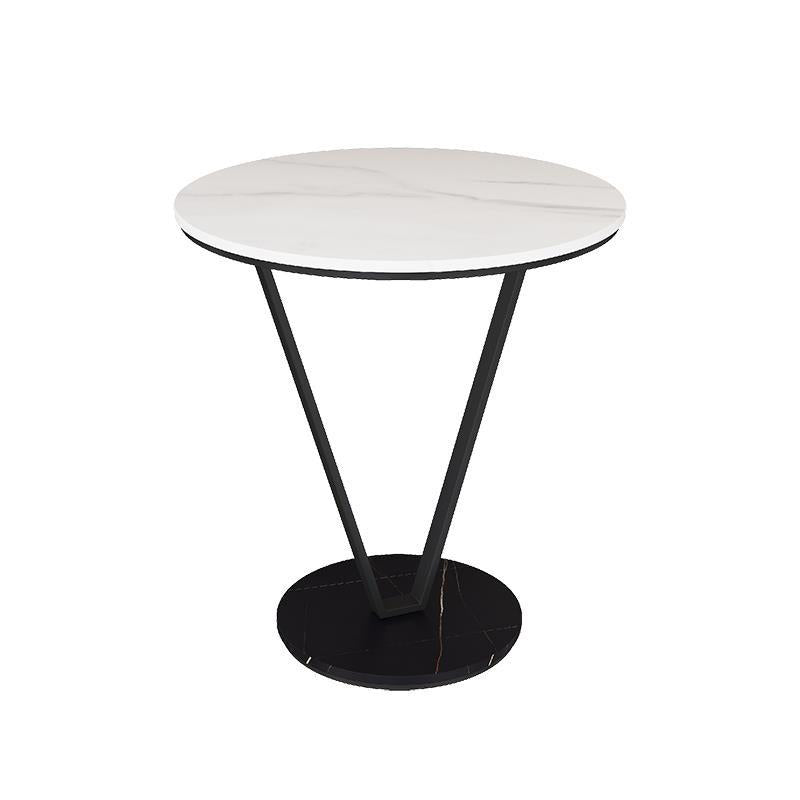 23.6" Tall Modernistic Round Side End Table Metal X-base End Table