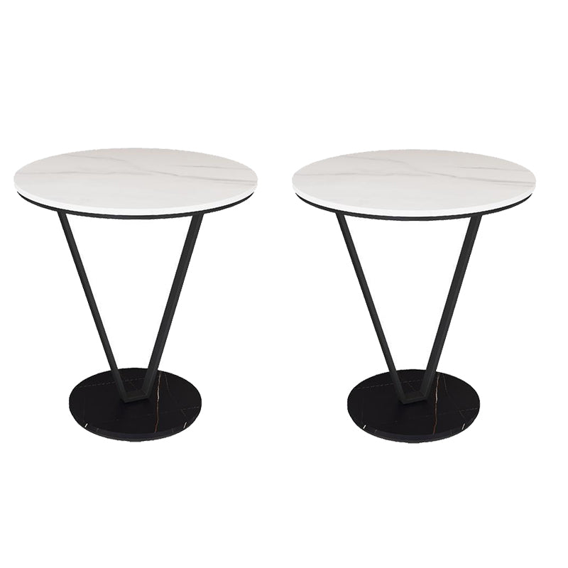23.6" Tall Modernistic Round Side End Table Metal X-base End Table
