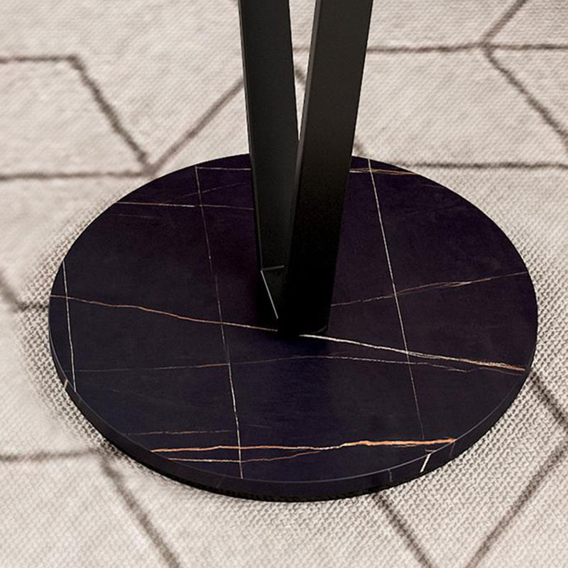 23.6" Tall Modernistic Round Side End Table Metal X-base End Table