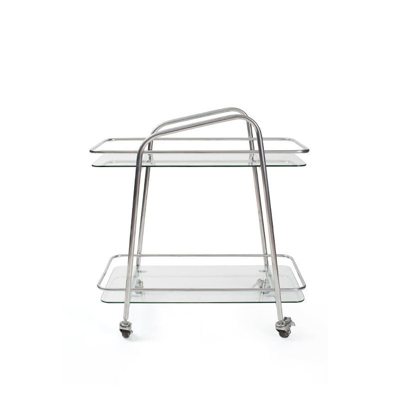Contemporary Double Tier Rectangular with Storage Glass End Table