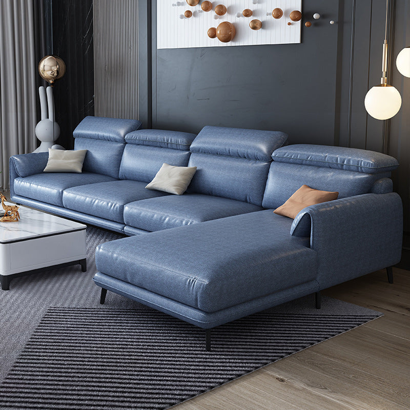 Modern Style Loose Back Sectional Pillow Top Arm 4-seater Sectional