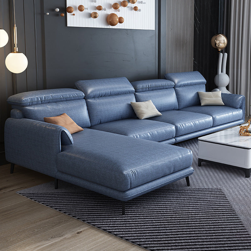 Modern Style Loose Back Sectional Pillow Top Arm 4-seater Sectional