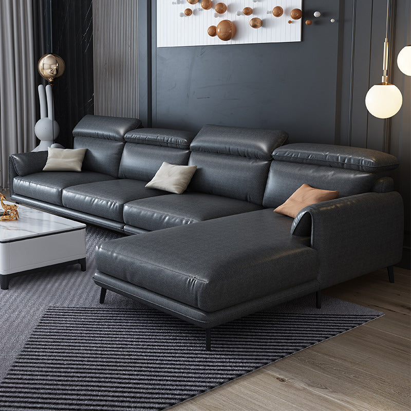 Modern Style Loose Back Sectional Pillow Top Arm 4-seater Sectional