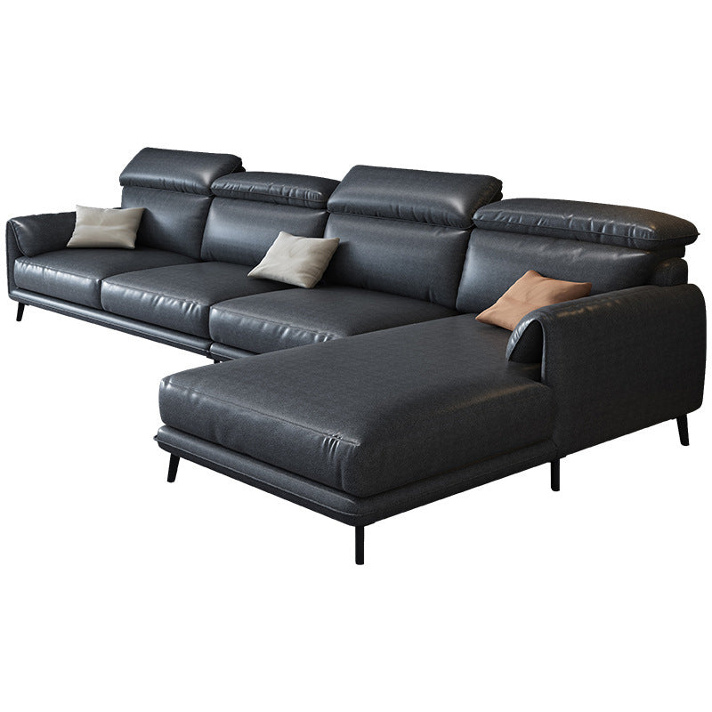 Modern Style Loose Back Sectional Pillow Top Arm 4-seater Sectional