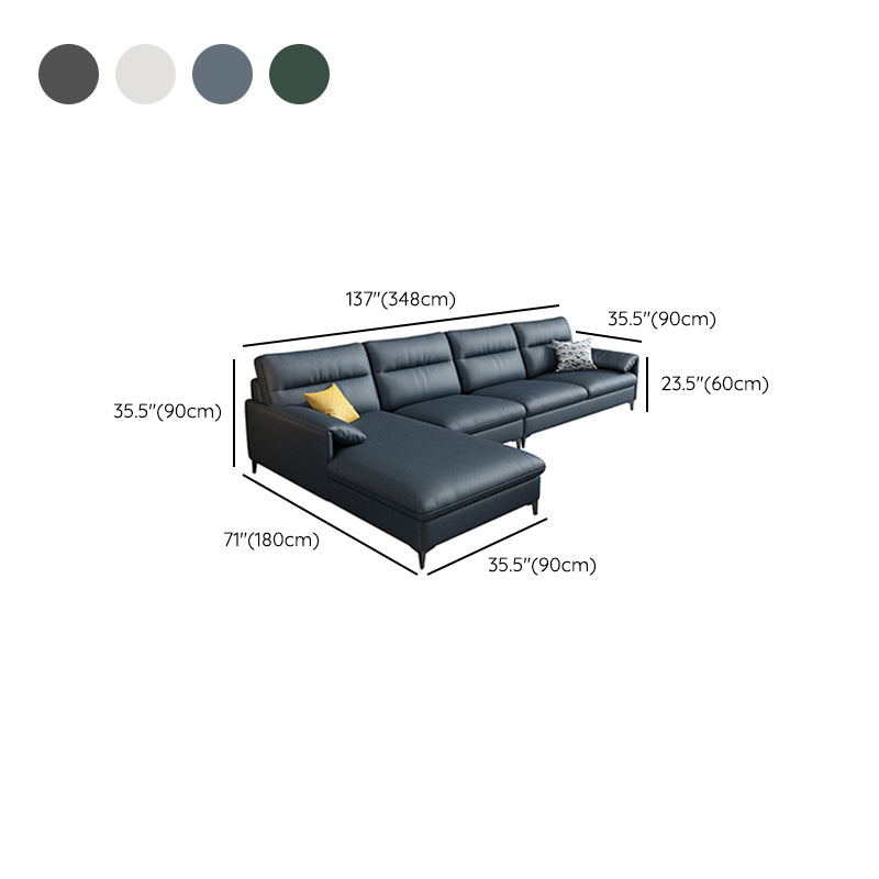 Modern Stain-resistant L-shape Sectional 4-seater Pillow Top Arm Sectional