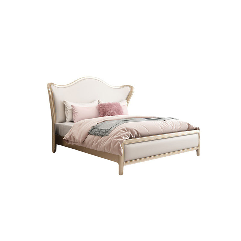 Victorian Standard Bed Foam Pine Wood Bed Frame With Custom Gold Legs