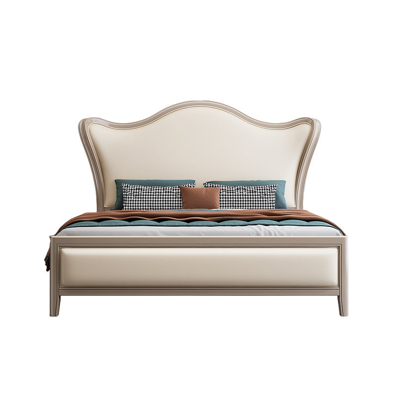 Victorian Standard Bed Foam Pine Wood Bed Frame With Custom Gold Legs