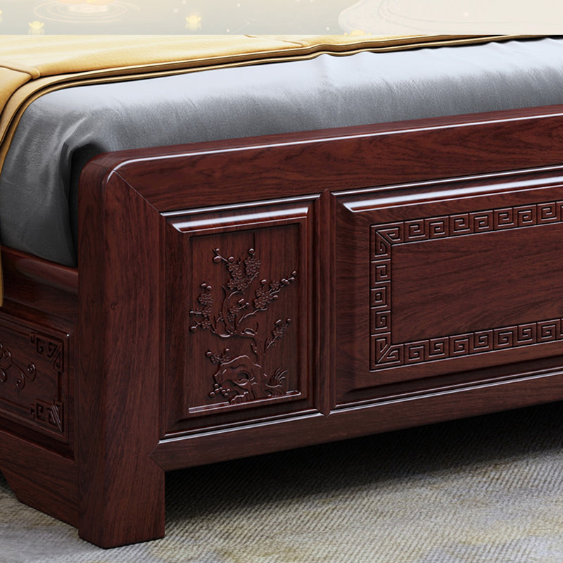 Solid Wood Panel Bed Traditional with Headboard Standard Bed Rectangular