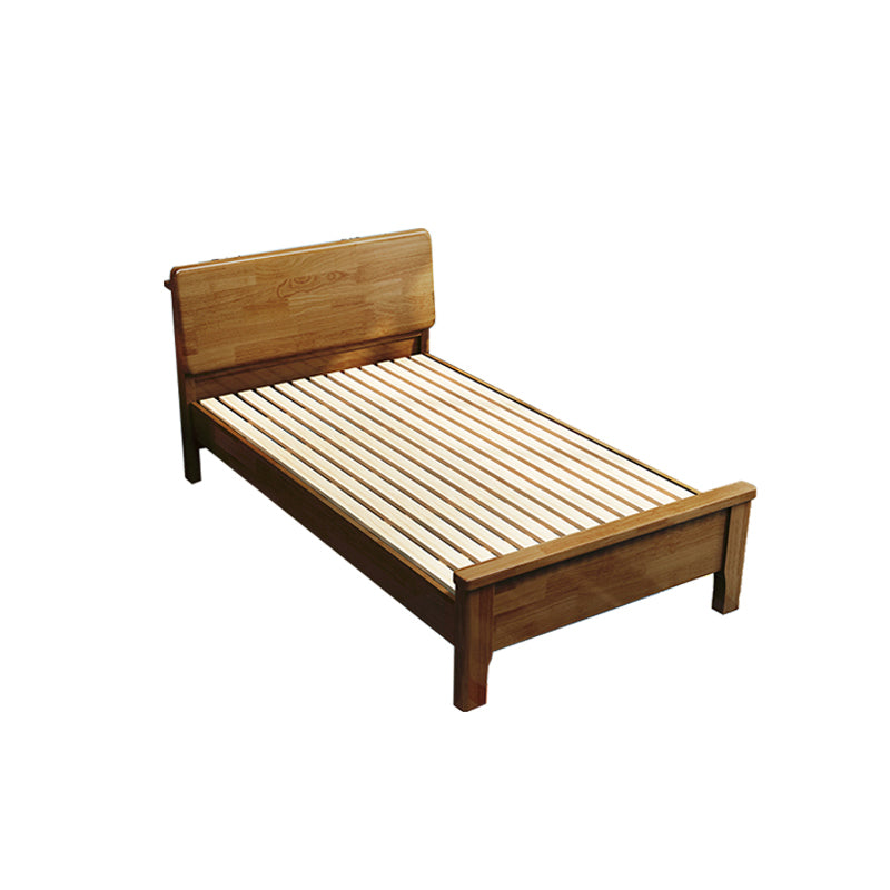 Solid Wood Rectangular Standard Bed Headboard Bed with Custom Legs