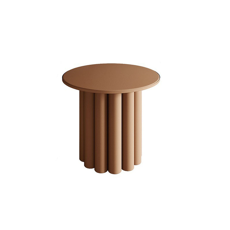 Single Coffee Table Pedestal Solid Wood Round Cocktail Table