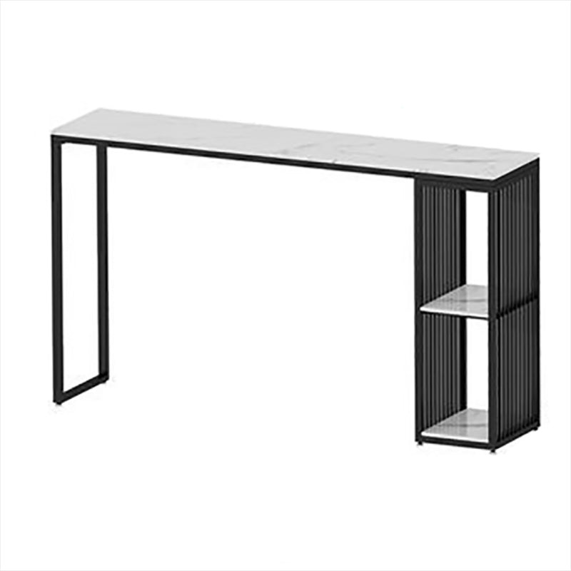 Modern Bar Table Set 1/3 Pieces Faux Marble Counter Height Set with Upholstered Stools