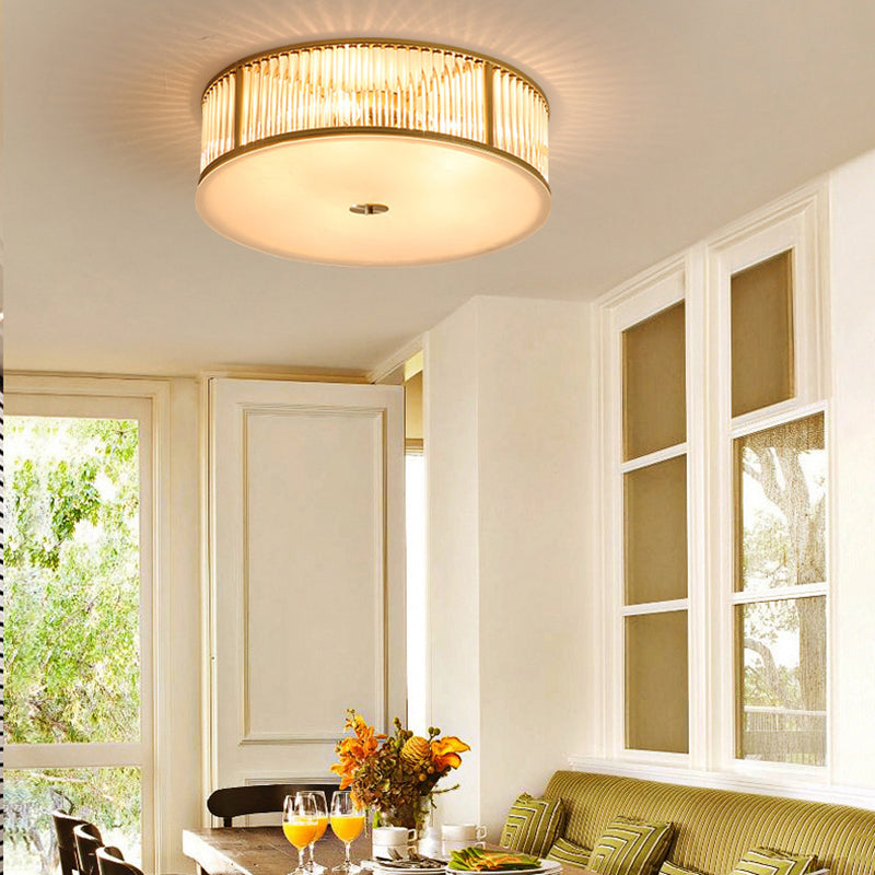 Crystal Drum Flush Mount Modern Flush Mount Light Fixtures for Living Room