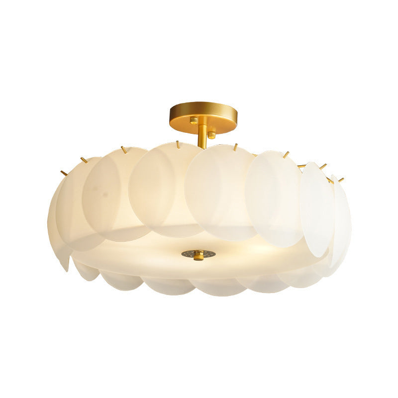 Bubble Float Semi Mount Lighting Modern Glass Semi Flush Ceiling Light in White