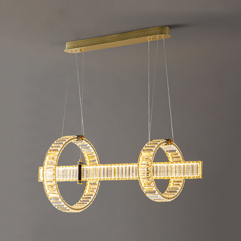 Contemporary Island Light Fixtures Crystal Hanging Lamp for Dining Room