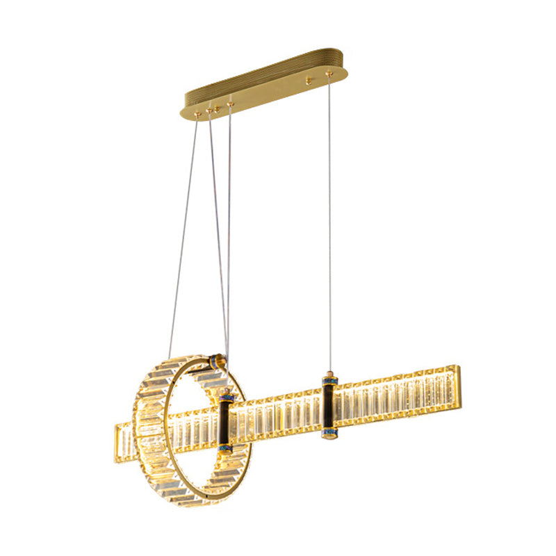 Contemporary Island Light Fixtures Crystal Hanging Lamp for Dining Room