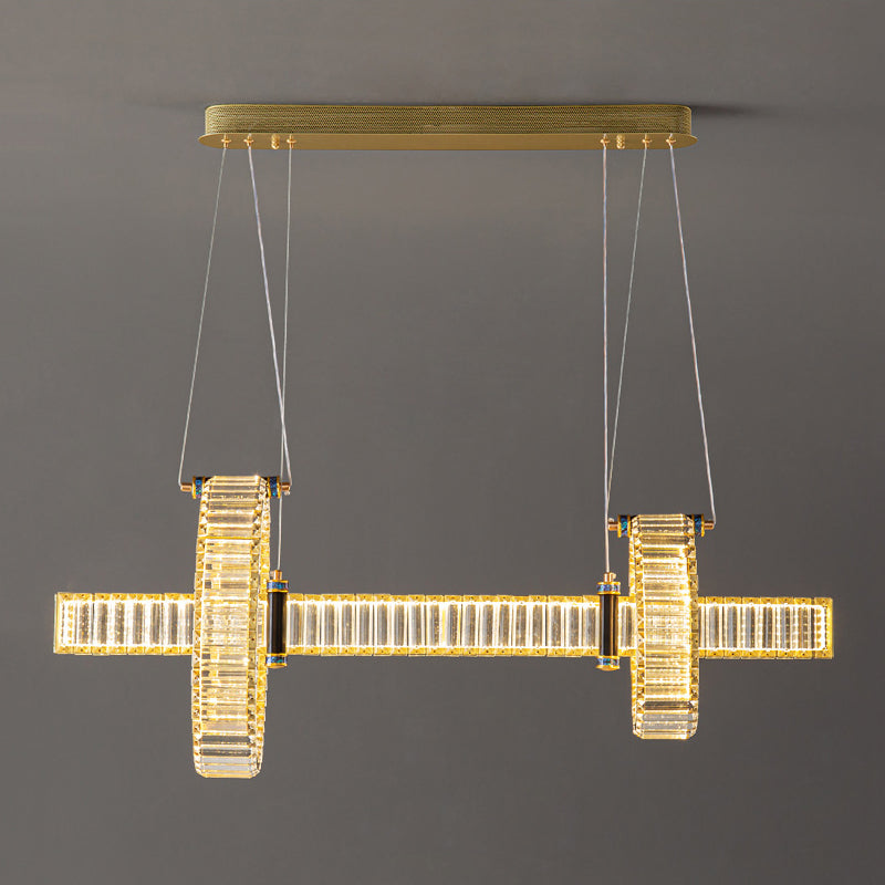 Contemporary Island Light Fixtures Crystal Hanging Lamp for Dining Room
