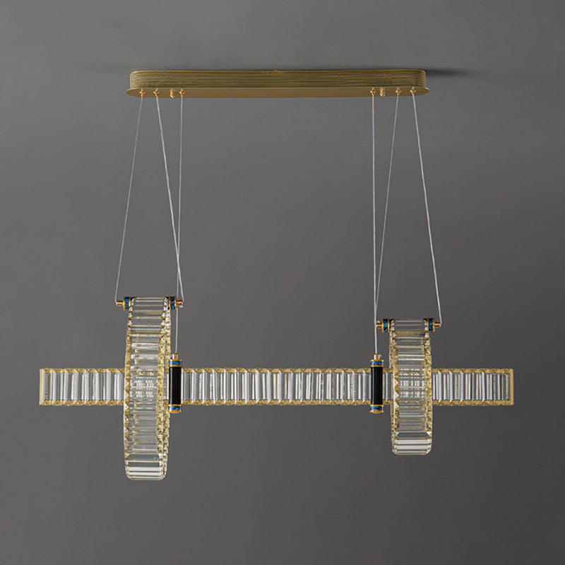 Contemporary Island Light Fixtures Crystal Hanging Lamp for Dining Room