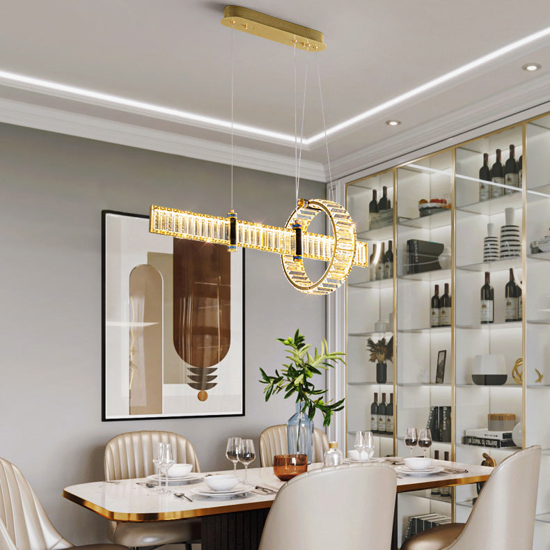 Contemporary Island Light Fixtures Crystal Hanging Lamp for Dining Room