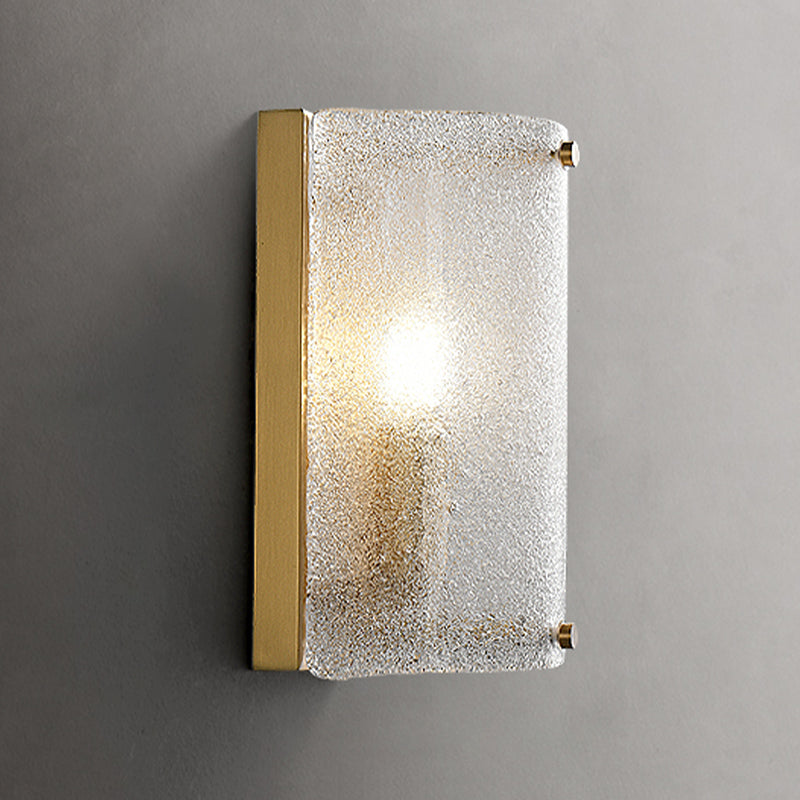 Modern Metal Wall Sconce Semicircle Shape Wall Light with Glass Shade for Bedroom