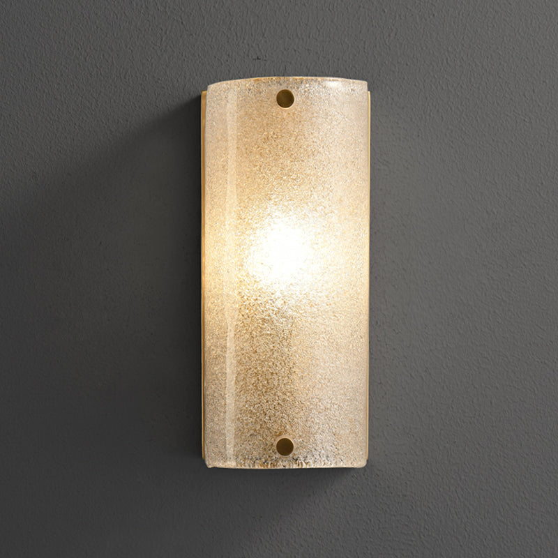Modern Metal Wall Sconce Semicircle Shape Wall Light with Glass Shade for Bedroom