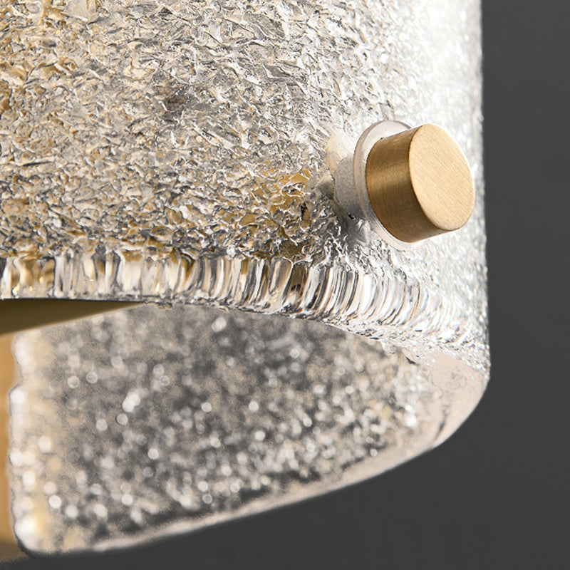 Modern Metal Wall Sconce Semicircle Shape Wall Light with Glass Shade for Bedroom