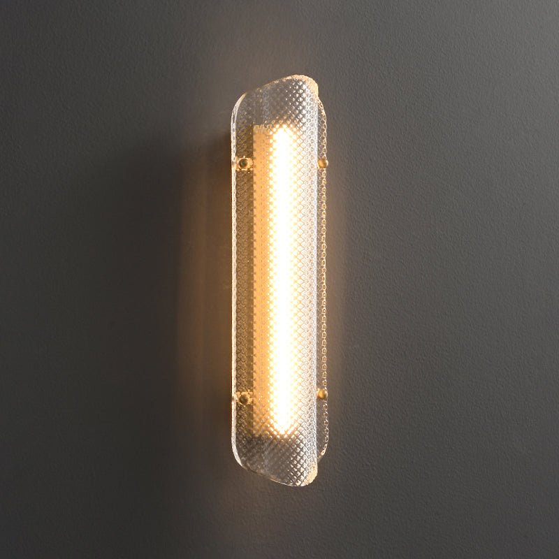 LED Modern Metal Wall Sconce Geometric Shape Wall Light with Glass Shade for Bedroom