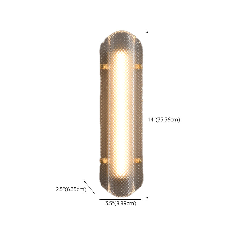 LED Modern Metal Wall Sconce Geometric Shape Wall Light with Glass Shade for Bedroom