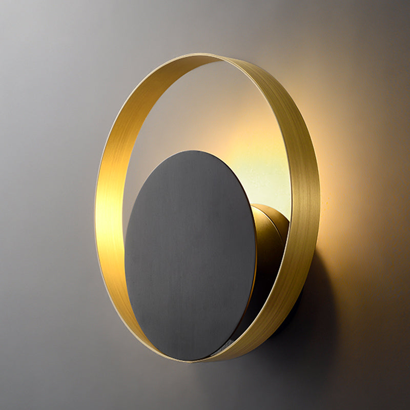 Modern Wall Sconce Circle Shape Wall Light with Metal Shade for Bedroom