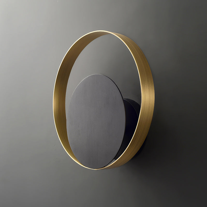 Modern Wall Sconce Circle Shape Wall Light with Metal Shade for Bedroom