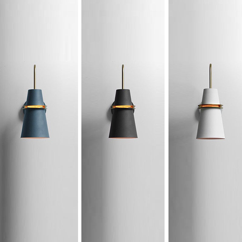 Modern Style Cone Shape Wall Sconce Metal 1 Light Sconces for Bathroom