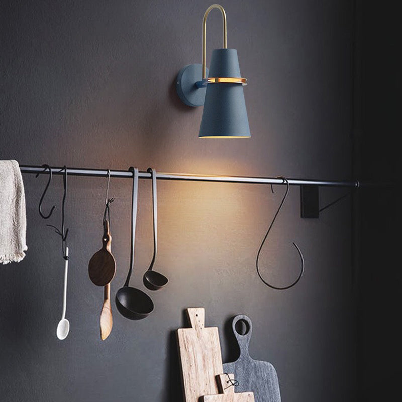 Modern Style Cone Shape Wall Sconce Metal 1 Light Sconces for Bathroom