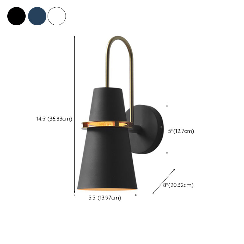 Modern Style Cone Shape Wall Sconce Metal 1 Light Sconces for Bathroom