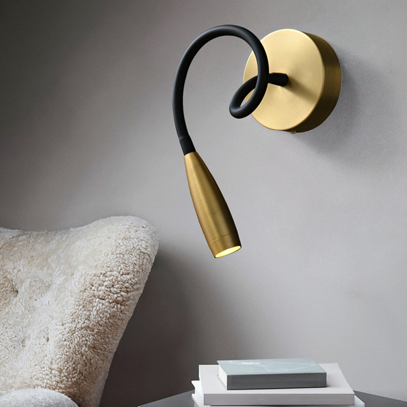 Gold Modern Wall Sconce Linear Shape Wall Light with Metal Shade for Bedroom