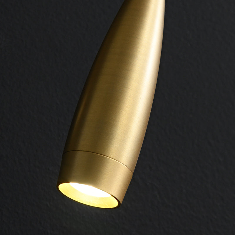 Gold Modern Wall Sconce Linear Shape Wall Light with Metal Shade for Bedroom