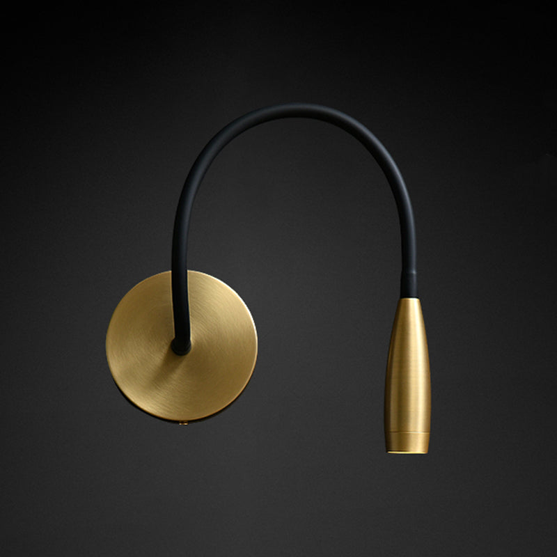 Gold Modern Wall Sconce Linear Shape Wall Light with Metal Shade for Bedroom