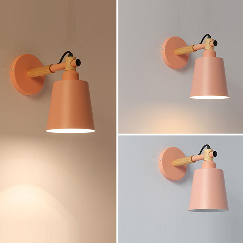 Macaron Empire Shape Wall Sconce Metal 1 Light Sconces for Bedroom