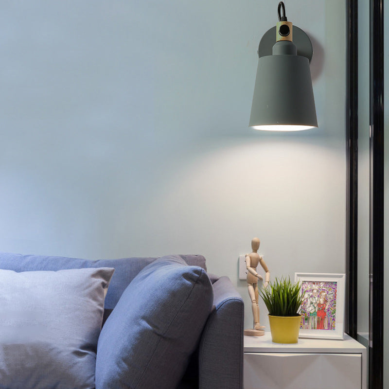 Macaron Empire Shape Wall Sconce Metal 1 Light Sconces for Bedroom