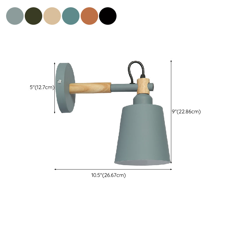 Macaron Empire Shape Wall Sconce Metal 1 Light Sconces for Bedroom