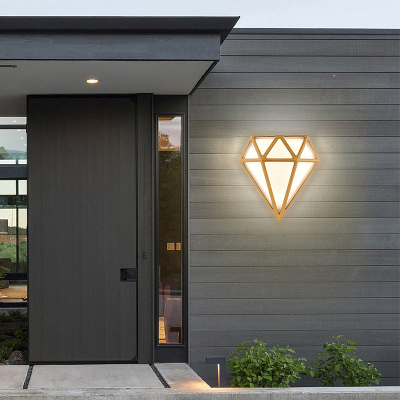 Modern Metal Wall Sconce Simple Wall Light with Plastic Shade for Bedroom