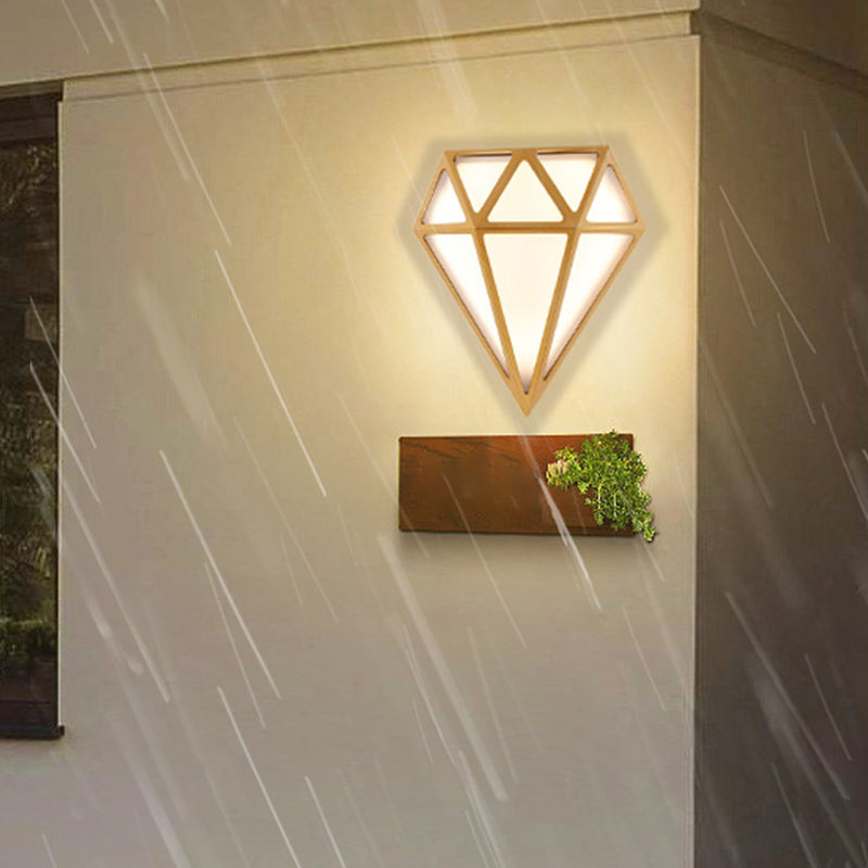 Modern Metal Wall Sconce Simple Wall Light with Plastic Shade for Bedroom