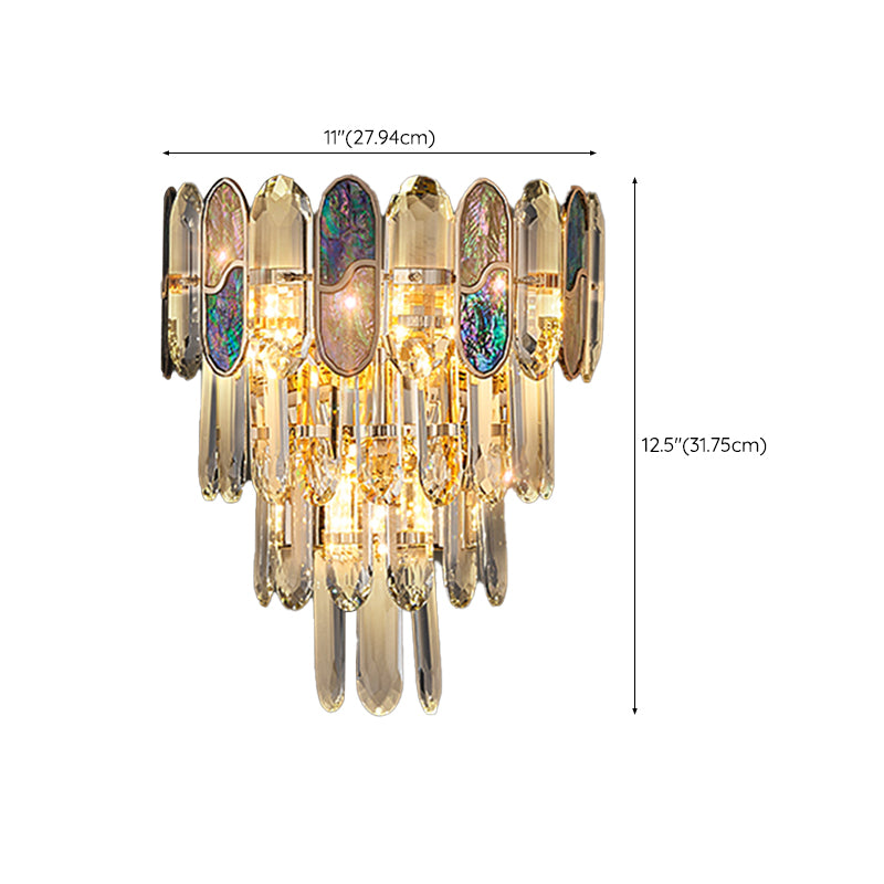 Modern Style Layered Wall Light Crystal 3 Lights Sconces for Bedroom