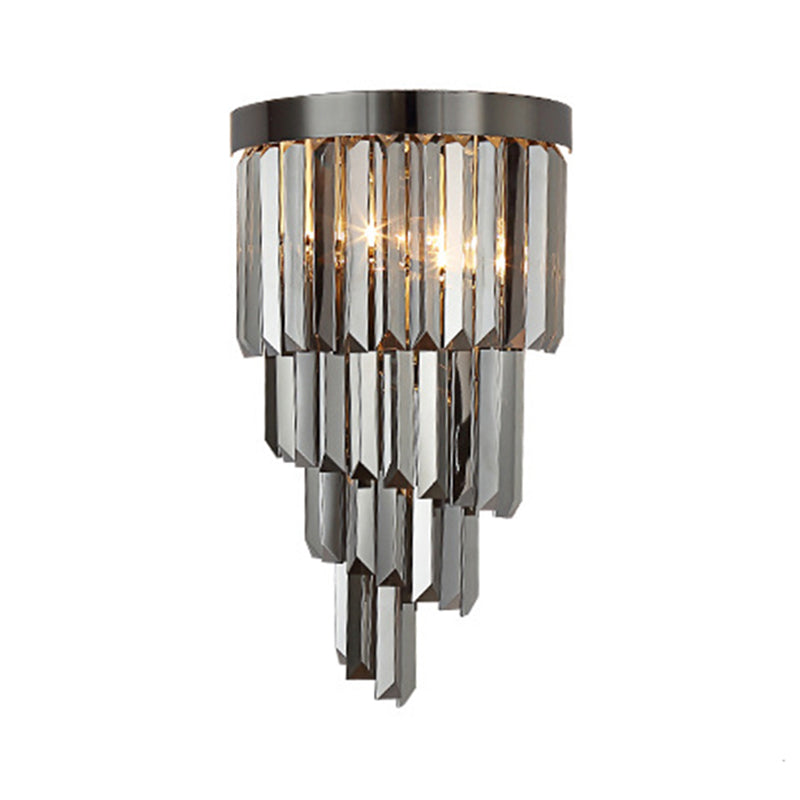 Crystal Geometric Shape Wall Sconce Modern Style 2 Lights Wall Light Fixture in Gray