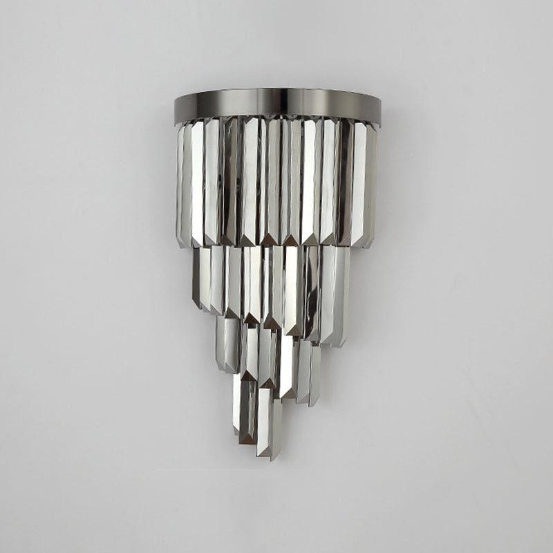Crystal Geometric Shape Wall Sconce Modern Style 2 Lights Wall Light Fixture in Gray